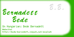 bernadett bede business card